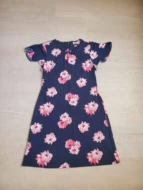 Tommy Hilfiger Navy Dress with Pink Floral Print